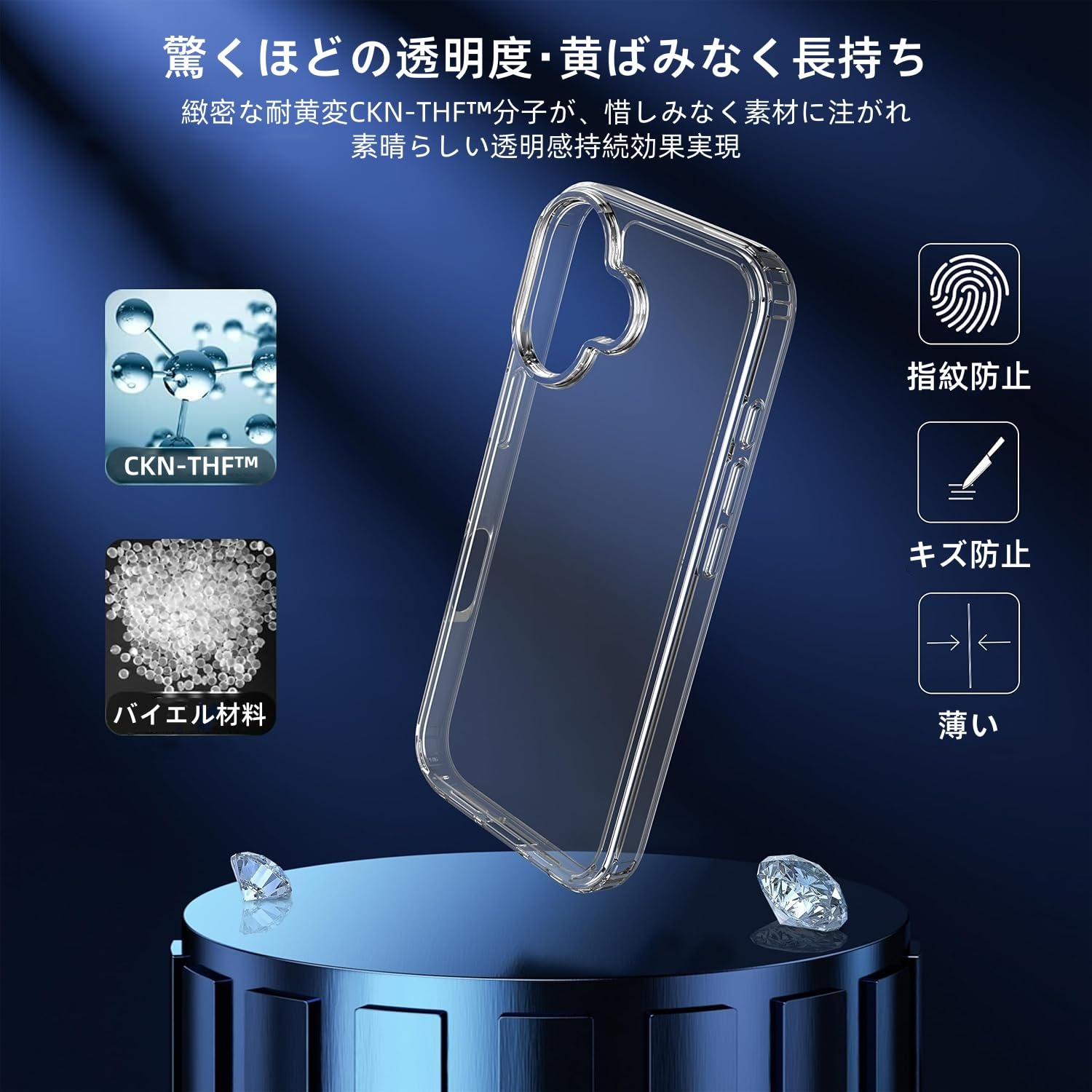 Amazon.co.jp: 対応 iPhone 16 Plus ケース クリア 黄ばまない い